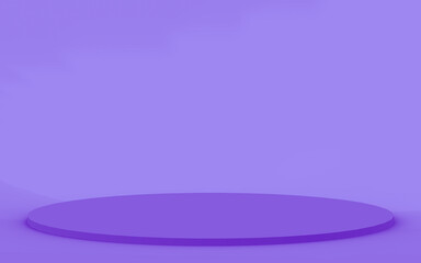 Abstract 3d purple violet color cylinder podium minimal studio background.
