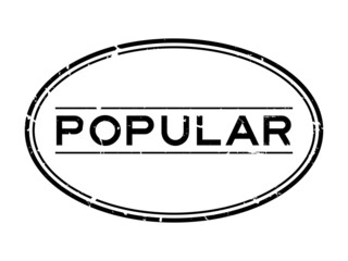 Grunge black popular word oval rubber seal stamp on white background