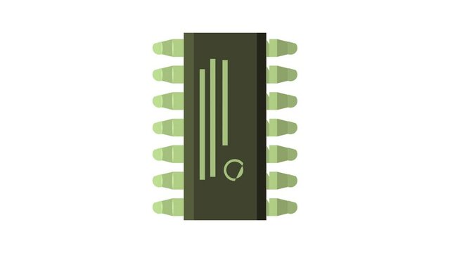 Microcircuit icon animation best cartoon object on white background