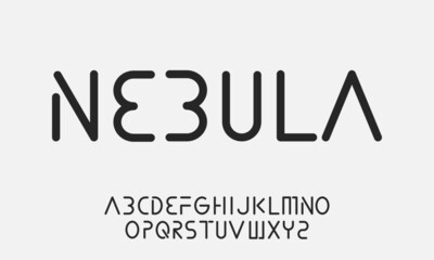 Abstract modern alphabet font digital vector illustration