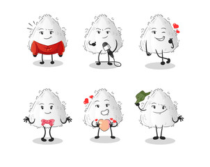 onigiri korean culture group character. mascot vector