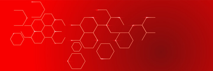 Technology global red wide banner design background. Abstract 3d banner design with dark red technology geometric background. Vector illustration