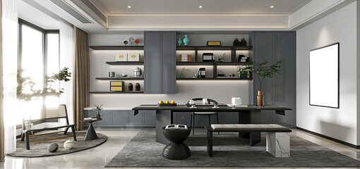3d render of working room, office