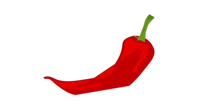 Pepper chili icon animation best cartoon object on white background