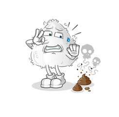 onigiri with stinky waste illustration. character vector