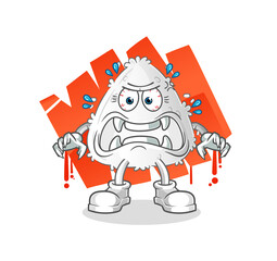 onigiri monster vector. cartoon character