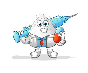 onigiri doctor holding medichine and injection
