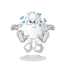 onigiri fart jumping illustration. character vector