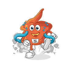 chicken wing runner character. cartoon mascot vector