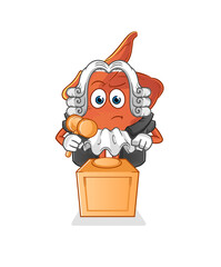 chicken wing judge holds gavel. character vector
