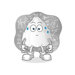 onigiri thinking hard vector. cartoon character