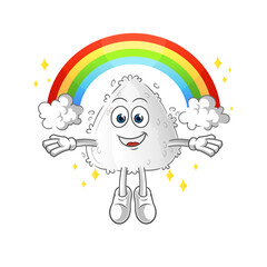 onigiri with a rainbow. cartoon vector