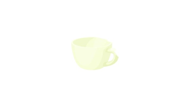 Empty white cup icon animation best cartoon object on white background