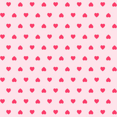 Flat valentines day pattern collection with hearts on pink background. Heart pattern vector illustration