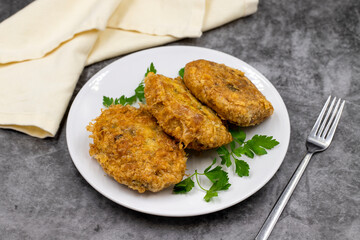 Turkish traditional Food kadinbudu kofte ( meatball ) rice and meat falafel. Traditional Mediterranean cuisine delicacies