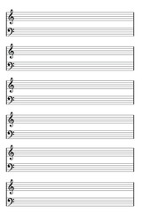 Ready music sheet for music notebook in vector format