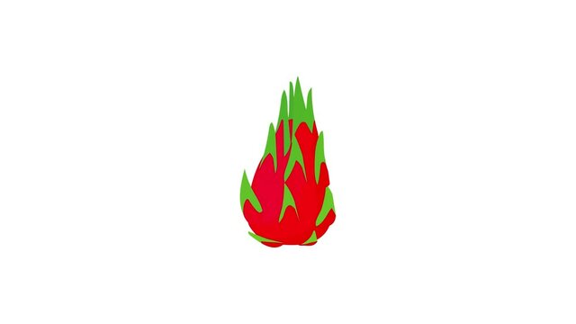 Pitaya, dragon fruit icon animation best cartoon object on white background