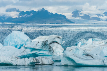 Fototapeta na wymiar Ice floes in Iceland in Jokulsarlon, Iceland.