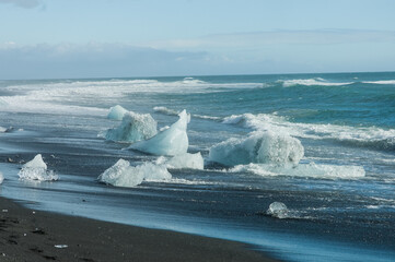 Ice floes in Iceland in Jokulsarlon, Iceland.