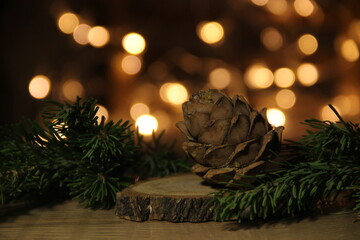 christmas tree decoration with cedar pine