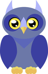 Vector illustration of the night owl in flat style