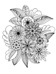 abstract, adult, anti stress, art, artistic, background, beautiful, beauty, black and white, blossom, botanical, botany, bouquet, bright, coloring book adult, coloring flower, coloring for kids, color