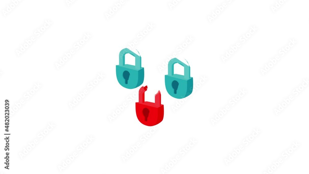 Aufkleber symbol of internet security with padlocks icon animation best cartoon object on white background