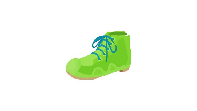 Green boot icon animation best cartoon object on white background