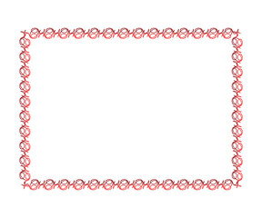 abstract artistic creative red floral border
