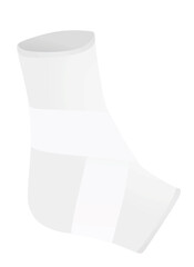 White  leg ankle support. vector illustration