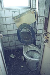 Dirty abandoned toilet 