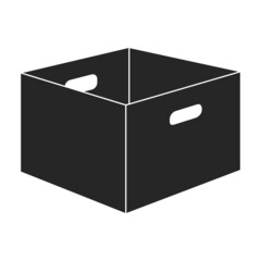 Wooden box vector icon.Black vector icon isolated on white background wooden box.