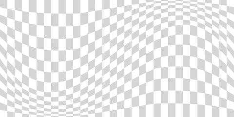 Flag optical illusion. Distorted chessboard