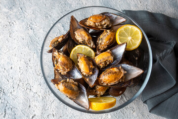 Turkish Street Food Stuffed Mussels with Lemon - Midye Dolma
