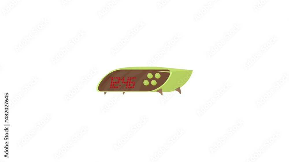 Poster modern digital table clock icon animation best cartoon object on white background