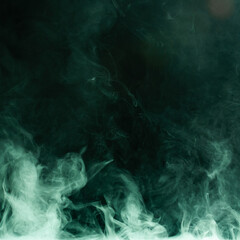 Fototapeta na wymiar Green steam on a black background
