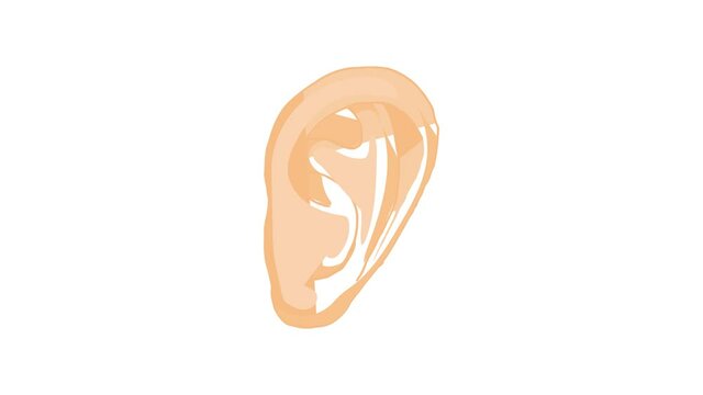 Human ear icon animation best cartoon object on white background