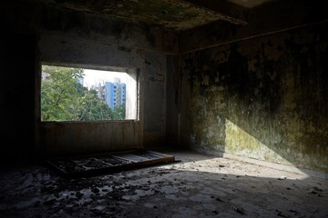 room Inside An Old Abandoned Building 
