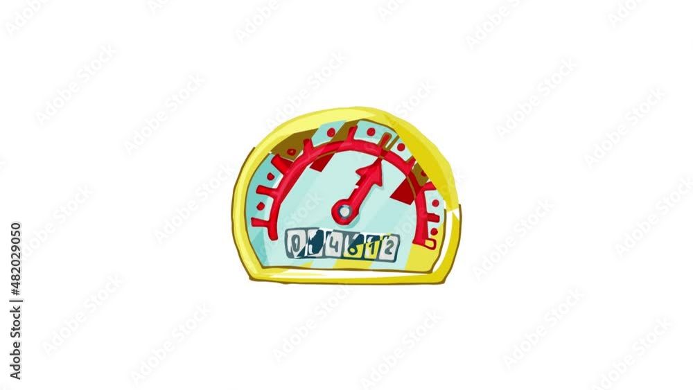 Poster speedometer and odometer icon animation best cartoon object on white background