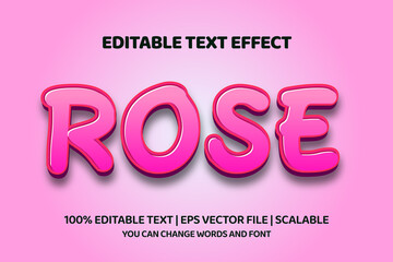 rose editable text effect