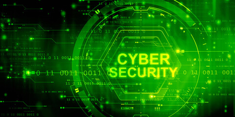 2d illustration abstract Cyber security
