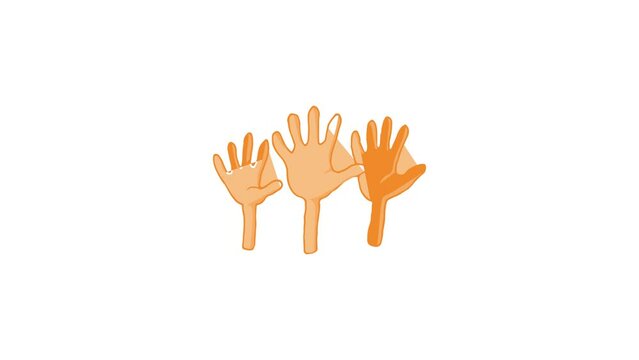 Open empty raising hands to ask for something icon animation best cartoon object on white background