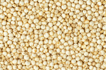 Organic quinoa seeds. Super food. Top view close-up
