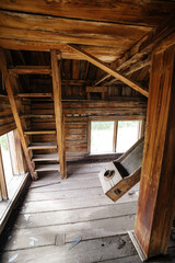 The interior of an old abandoned mill. The picture was taken in the village of Pervokrasnoe, in the Orenburg region