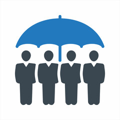 Employer insurance icon. Vector and glyph