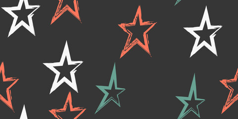 Fototapeta premium Creative stylish background. Brush stroke vector illustration. Seamless pattern.