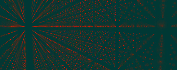Abstract background with dots. Big data visualization. 3d rendering.