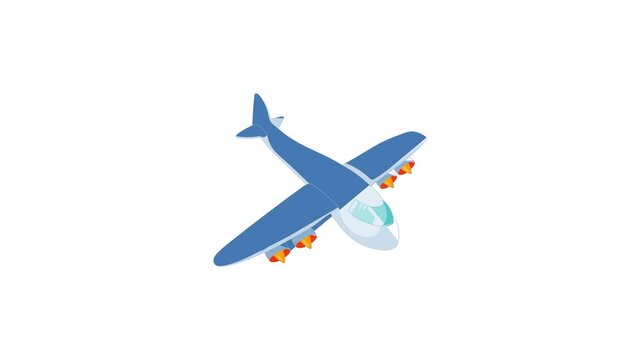Cargo plane icon animation best cartoon object on white background