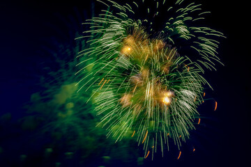 Obraz premium Fireworks in the night sky in honor of Victory Day.