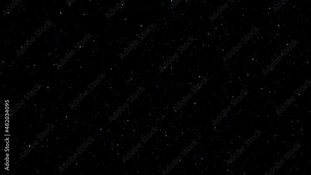 Poster abstract flight through stars and blue nebula in space. exploration of the galaxy through outer spac